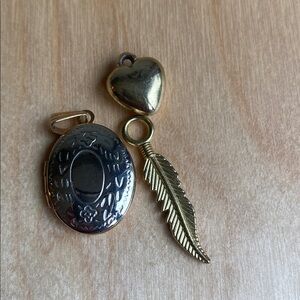 3 x necklace pendants including picture locket